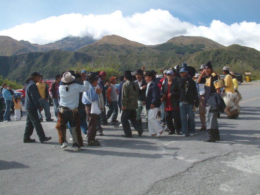 16-Festival on the banks of Laguna Cuicocha, all very drunk.jpg - Festival on the banks of Laguna Cuicocha, all very drunk